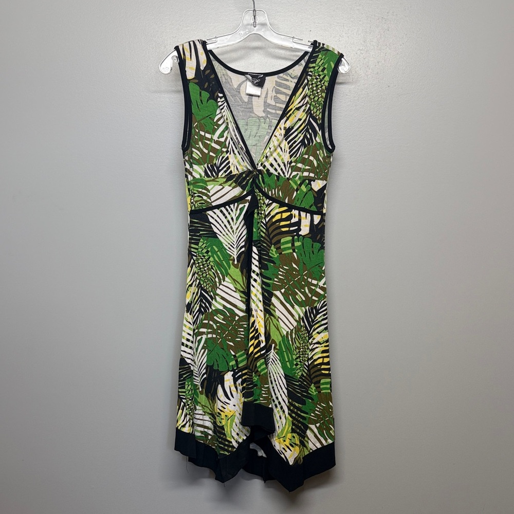 Tropical Print Patterned Midi Dress